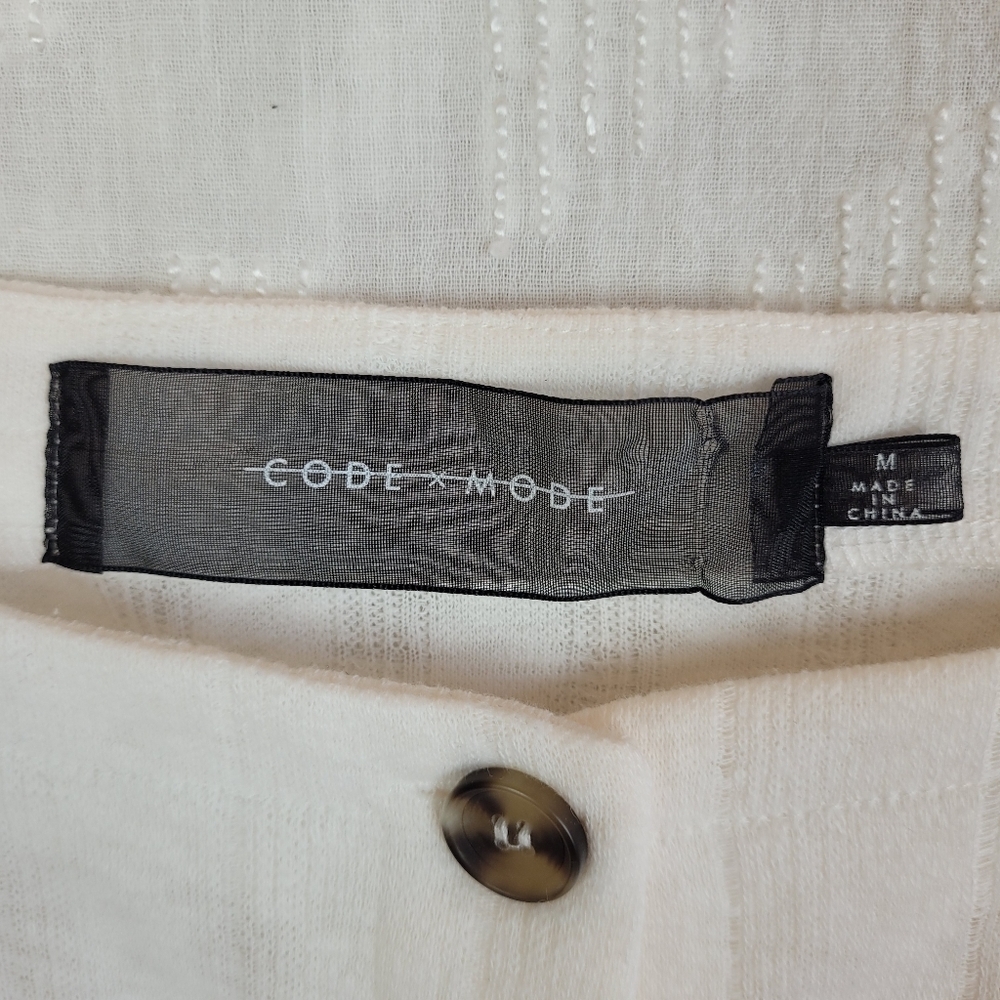 Code x Mode ivory top button front square neckline flare sleeves fairy girly M - Picture 8 of 8